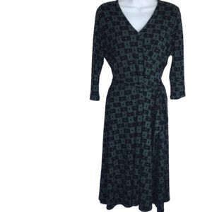 HOLD Leota Perfect Wrap Dress Jersey Navy Print